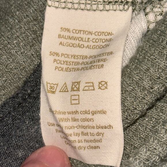 UO Free People Thermal Top Womans Small V-neck Raglan Long Sleeve Color Block - Picture 7 of 10